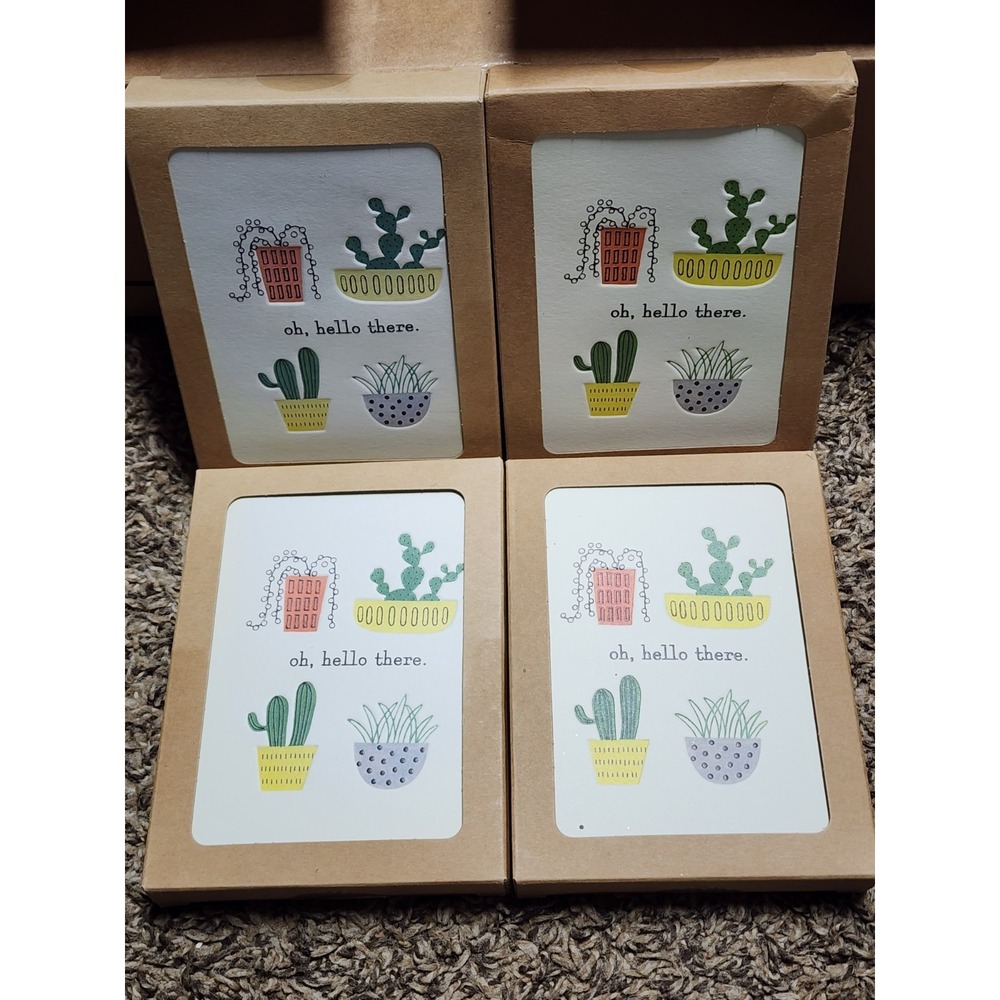 Hallmark Blank Inside Cards All Occasions Plant Succulent In Pot Lot Of 4 Boxes
